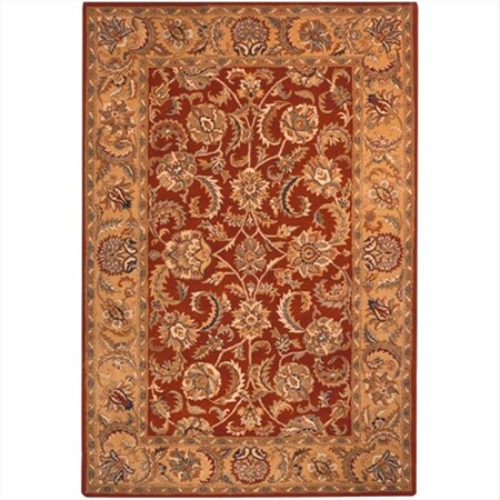 Safavieh 3 Ft. x 5 Ft. Small Rectangle- Traditional Classic Red And Gold Hand Tufted Rug CL758C-3